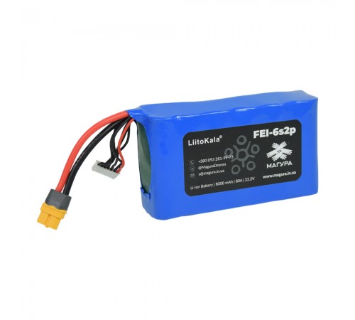 Акумулятор FEi-6S2P LiitoKala 8000 мА·год для FPV-дрона Акумулятор FEi-6S2P LiitoKala 8000 мА·год для FPV-дрона