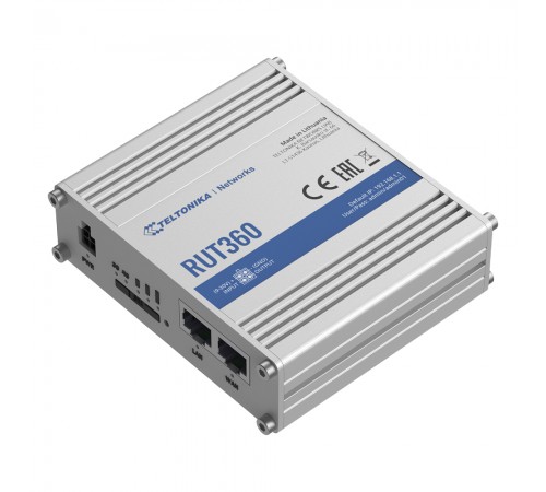 Бездротовий маршрутизатор Teltonika RUT360 N300, 1xFE WAN, 1xFE LAN, 1xSIM, 4G/LTE.Cat6 (RUT360000000) Бездротовий маршрутизатор Teltonika RUT360 N300, 1xFE WAN, 1xFE LAN, 1xSIM, 4G/LTE.Cat6 (RUT360000000)