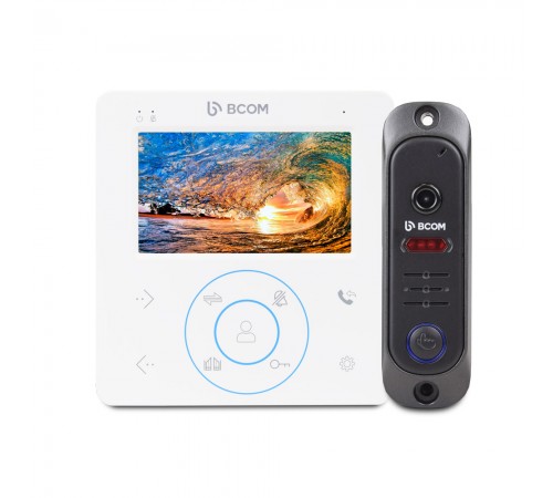 Комплект відеодомофона BCOM BD-480 White Kit: відеодомофон 4" і відеопанель Комплект відеодомофона BCOM BD-480 White Kit: відеодомофон 4" і відеопанель