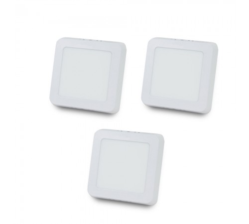 Комплект із 3-х світильників світлодіодних LIGHTWELL LW-SQ-SRF-6 6 W квадрат, накладний Комплект із 3-х світильників світлодіодних LIGHTWELL LW-SQ-SRF-6 6 W квадрат, накладний