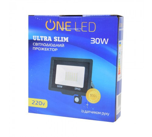 Прожектор світлодіодний ONE LED ultra (ZY-TH18-30-S ) 30 Вт з датчиком руху Прожектор світлодіодний ONE LED ultra (ZY-TH18-30-S ) 30 Вт з датчиком руху