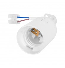 Патрон пластиковий підвісний e.lamp socket pendant.E27.pl.white, Е27, з кабелем 15 см і клемною колодкою, білий
