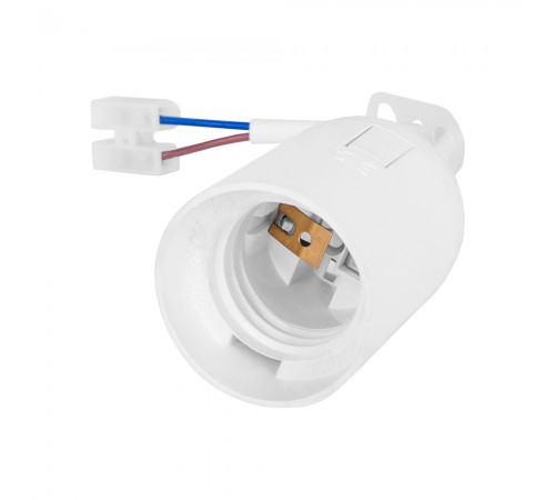 Патрон пластиковий підвісний e.lamp socket pendant.E27.pl.white, Е27, з кабелем 15 см і клемною колодкою, білий Патрон пластиковий підвісний e.lamp socket pendant.E27.pl.white, Е27, з кабелем 15 см і клемною колодкою, білий