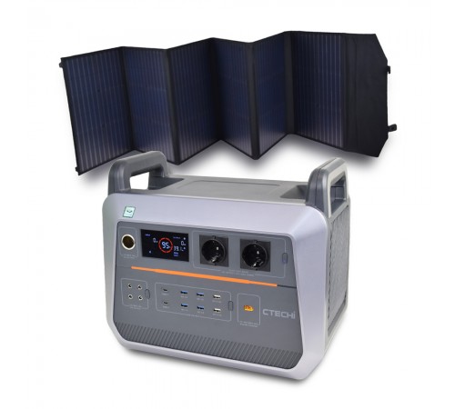 Комплект Зарядна станція CTECHI PPS-ST2000 + Сонячна панель New Energy Technology 200W Solar Charger Комплект Зарядна станція CTECHI PPS-ST2000 + Сонячна панель New Energy Technology 200W Solar Charger