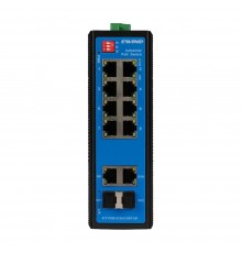 Промисловий 12-портовий PoE-комутатор Ewind EW-PIS1712-8FE з 8 портами PoE та 2 портами SFP