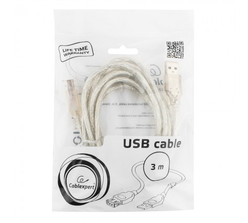 Подовжувач USB 2.0 AM/AF Cablexpert (CCF-USB2-AMAF-TR-10) 3 метри з феритовим кільцем Подовжувач USB 2.0 AM/AF Cablexpert (CCF-USB2-AMAF-TR-10) 3 метри з феритовим кільцем