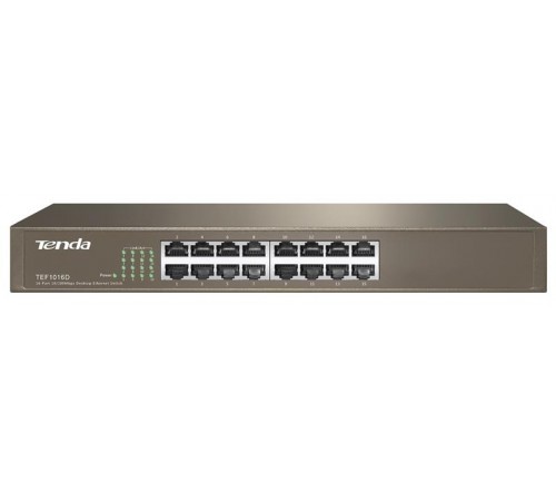 Комутатор TENDA TEF1016D 16xFE, Rackmount, Некерований Комутатор TENDA TEF1016D 16xFE, Rackmount, Некерований