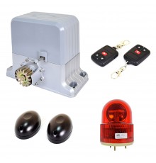 Комплект автоматики для відкатних воріт вагою до 1800 кг Weilai DGY1800Pro kit з сигнальною лампою і ІЧ-бар'єром