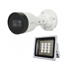 Комплект: IP-відеокамера 4 Мп Dahua DH-IPC-HFW1431S1P-S4 (2.8мм) + ІЧ-прожектор Lightwell LW12-100IR60-220