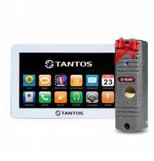 Відеодомофон Tantos Neo GSM 7" (White) + Відеопанель BCOM BT-305HR Silver