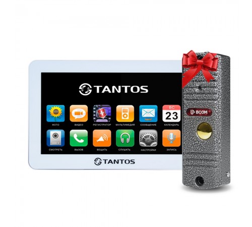 Відеодомофон Tantos Neo GSM 7" (White) + Відеопанель BCOM BT-305HR Silver Відеодомофон Tantos Neo GSM 7" (White) + Відеопанель BCOM BT-305HR Silver