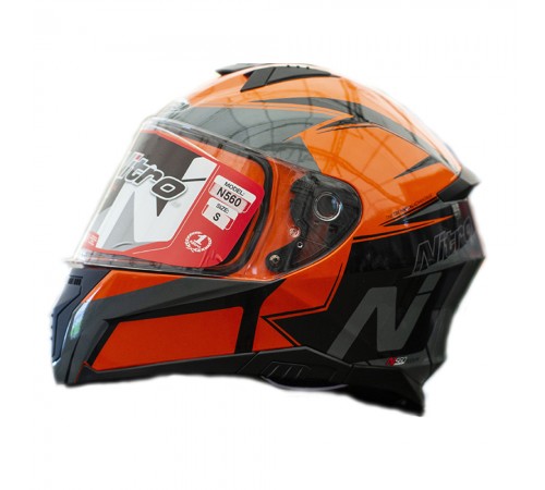 Мотошолом інтеграл Nitro N560 Podium ORANGE/GUN/BLACK (помаранчевий, сірий, чорний), розмір XL Мотошолом інтеграл Nitro N560 Podium ORANGE/GUN/BLACK (помаранчевий, сірий, чорний), розмір XL