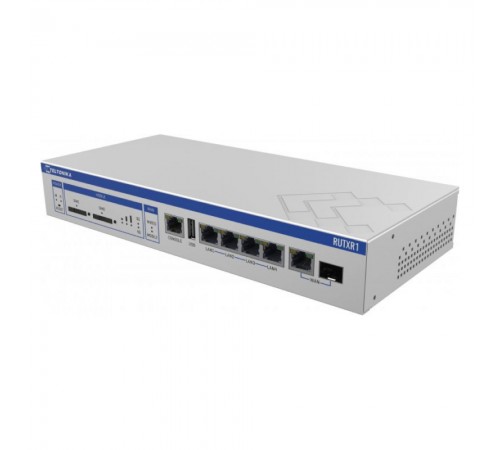 Бездротовий маршрутизатор Teltonika RUTXR1 AC1200, 1xSFP, 1xGE WAN, 4xGE LAN, 1xConsole, 2xSIM, 4G/LTE.Cat6 (RUTXR1000000) з монтажом у стійку Бездротовий маршрутизатор Teltonika RUTXR1 AC1200, 1xSFP, 1xGE WAN, 4xGE LAN, 1xConsole, 2xSIM, 4G/LTE.Cat6 (RUTXR1000000) з монтажом у стійку