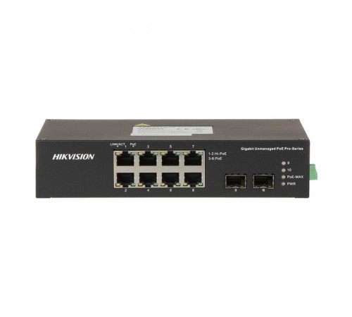 PoE-комутатор Hikvision DS-3T0510HP-E/HS 8-портовий некерований PoE-комутатор Hikvision DS-3T0510HP-E/HS 8-портовий некерований