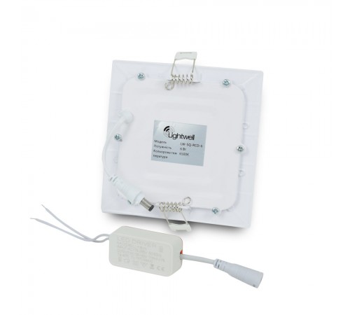 Світильник світлодіодний LIGHTWELL LW-SQ-RCD-6 6 W квадрат, вбудований Світильник світлодіодний LIGHTWELL LW-SQ-RCD-6 6 W квадрат, вбудований