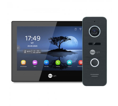 Комплект Neolight ALPHA Hybrid HD KIT B/Black: гібридний відеодомофон 8" з Wi-Fi та 2 Мп відеопанель Комплект Neolight ALPHA Hybrid HD KIT B/Black: гібридний відеодомофон 8" з Wi-Fi та 2 Мп відеопанель