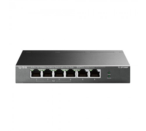 PoE-комутатор TP-Link TL-SF1006P 6-портовий з 4 PoE+ портами некерований PoE-комутатор TP-Link TL-SF1006P 6-портовий з 4 PoE+ портами некерований