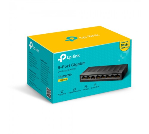 Комутатор TP-Link LiteWave TL-LS1008G 8-портовий некерований Комутатор TP-Link LiteWave TL-LS1008G 8-портовий некерований