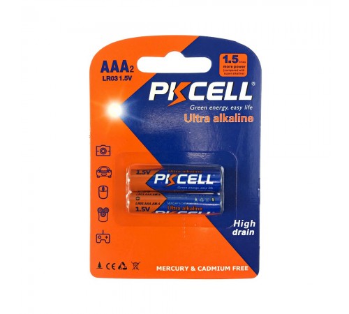 Батарейка PKCELL Ultra Alkaline AAA LR03 1.5V, 2шт./блістер Батарейка PKCELL Ultra Alkaline AAA LR03 1.5V, 2шт./блістер
