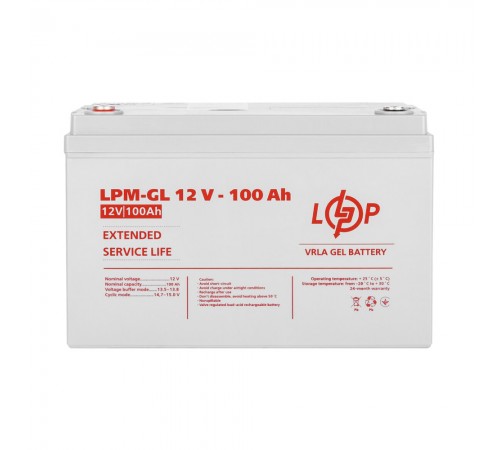 Акумулятор гелевий LogicPower 12В 100А·год (LPM-GL 12V - 100 Ah) GEL Акумулятор гелевий LogicPower 12В 100А·год (LPM-GL 12V - 100 Ah) GEL