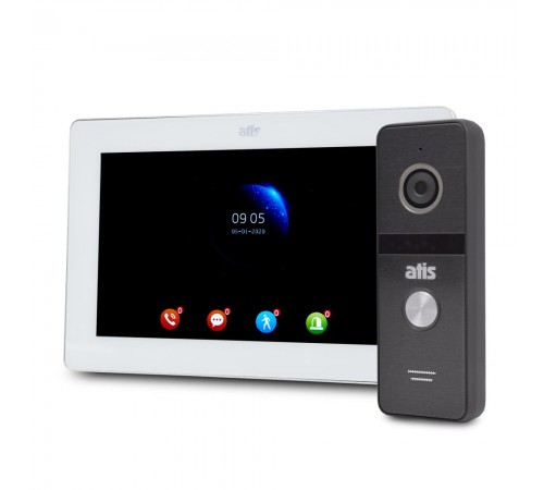 Комплект Wi-Fi відеодомофонa 7" ATIS AD-770FHD/T-White з підтримкою Tuya Smart + AT-400HD Black Комплект Wi-Fi відеодомофонa 7" ATIS AD-770FHD/T-White з підтримкою Tuya Smart + AT-400HD Black