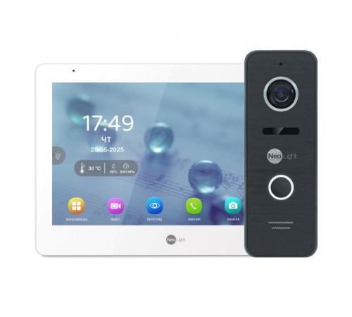 Комплект Neolight MEZZO Hybrid HD KIT Black: гібридний відеодомофон 10.1" з Wi-Fi та 2 Мп відеопанель Комплект Neolight MEZZO Hybrid HD KIT Black: гібридний відеодомофон 10.1" з Wi-Fi та 2 Мп відеопанель
