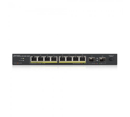 Некерований PoE-комутатор ZyXEL GS1100-10HP (GS1100-10HP-EU0101F) з 8 портами PoE Некерований PoE-комутатор ZyXEL GS1100-10HP (GS1100-10HP-EU0101F) з 8 портами PoE