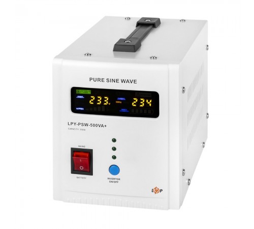 Джерело безперебійного живлення Logicpower LPY-PSW-500VA+ (350Вт) 12V 5A/10A лінійно-інтерактивне з правильною синусоїдою Джерело безперебійного живлення Logicpower LPY-PSW-500VA+ (350Вт) 12V 5A/10A лінійно-інтерактивне з правильною синусоїдою