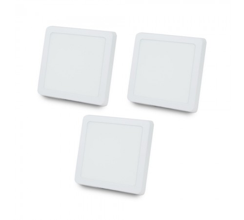 Комплект із 3-х світильників світлодіодних LIGHTWELL LW-SQ-SRF-12 12 W квадрат, накладний Комплект із 3-х світильників світлодіодних LIGHTWELL LW-SQ-SRF-12 12 W квадрат, накладний