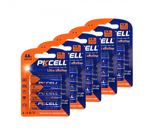 Комплект з 20 батарейок PKCELL Ultra Alkaline AA LR6 1.5V по 4шт./блістер Комплект з 20 батарейок PKCELL Ultra Alkaline AA LR6 1.5V по 4шт./блістер