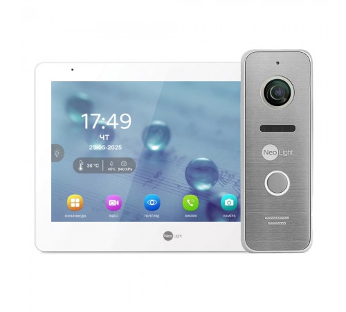 Комплект Neolight MEZZO Hybrid HD KIT SilverP: гібридний відеодомофон 10.1" з Wi-Fi та 2 Мп відеопанель Комплект Neolight MEZZO Hybrid HD KIT SilverP: гібридний відеодомофон 10.1" з Wi-Fi та 2 Мп відеопанель
