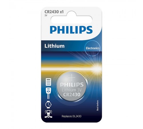 Батарейка Philips CR2430 BLI 1 Lithium (CR2430/00B) Батарейка Philips CR2430 BLI 1 Lithium (CR2430/00B)