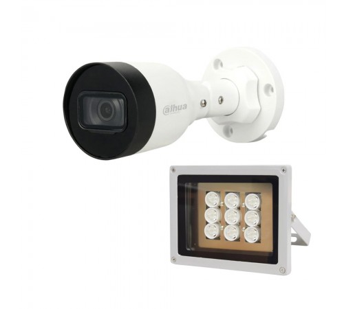 Комплект: IP-відеокамера 2 Мп Dahua DH-IPC-HFW1230S1-S5 2.8mm + ІЧ-прожектор Lightwell LW9-100IR45-220 Комплект: IP-відеокамера 2 Мп Dahua DH-IPC-HFW1230S1-S5 2.8mm + ІЧ-прожектор Lightwell LW9-100IR45-220