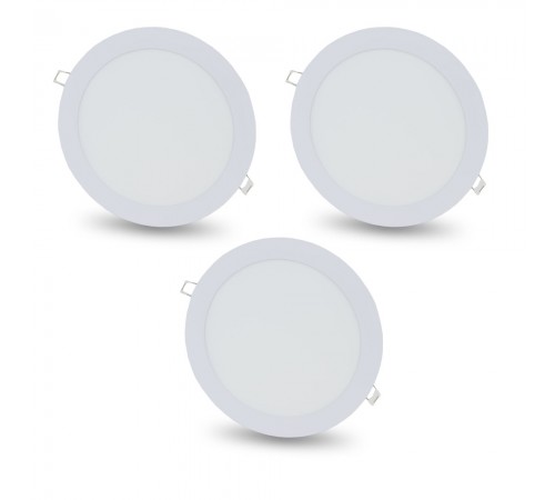 Комплект із 3-х світильників світлодіодних LIGHTWELL LW-R-RCD-18 18 W коло, вбудований Комплект із 3-х світильників світлодіодних LIGHTWELL LW-R-RCD-18 18 W коло, вбудований