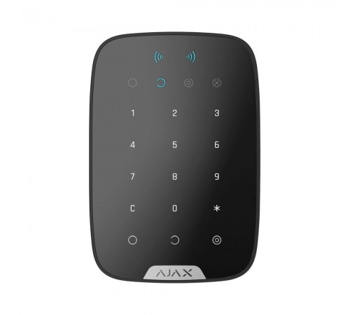 Бездротова сенсорна клавіатура Ajax Keypad Plus (8EU) black (розпродаж 844) зі зчитувачем карток Pass і брелоків Tag