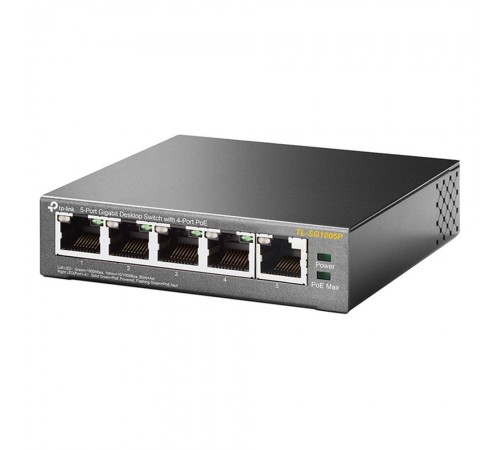 PoE-комутатор TP-Link TL-SG1005P 5-портовий з 4 PoE+ портами некерований PoE-комутатор TP-Link TL-SG1005P 5-портовий з 4 PoE+ портами некерований
