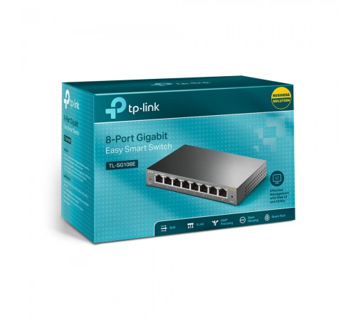 Комутатор TP-Link EasySmart TL-SG108E 8-портовий керований Комутатор TP-Link EasySmart TL-SG108E 8-портовий керований