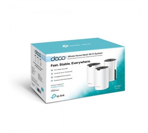 Точка доступу TP-Link DECO S4 (3-pack) AC1200 домашня Mesh Wi-Fi система, 2xGE LAN/WAN Точка доступу TP-Link DECO S4 (3-pack) AC1200 домашня Mesh Wi-Fi система, 2xGE LAN/WAN