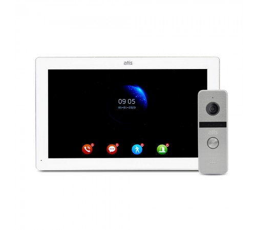 Комплект відеодомофона ATIS AD-1070FHD/T White з підтримкою Tuya Smart + AT-400HD Silver