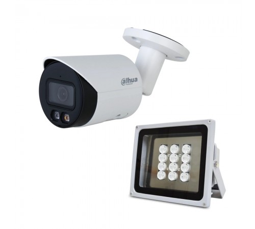 Комплект: IP-відеокамера 4 Мп Dahua DH-IPC-HFW2449S-S-IL (2.8 мм) з подвійним підсвічуванням + ІЧ-прожектор Lightwell LW12-140IR45-220 Комплект: IP-відеокамера 4 Мп Dahua DH-IPC-HFW2449S-S-IL (2.8 мм) з подвійним підсвічуванням + ІЧ-прожектор Lightwell LW12-140IR45-220