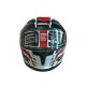 Мотошолом інтеграл Beon B-503 SINGLE VISOR ANGLE TEAR SHINY WHITE/RED (глянець білий/червоний), розмір XL