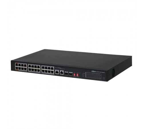 Некерований 26-портовий PoE-комутатор Dahua DH-PFS3226-24ET-240 з 24 портами PoE Некерований 26-портовий PoE-комутатор Dahua DH-PFS3226-24ET-240 з 24 портами PoE