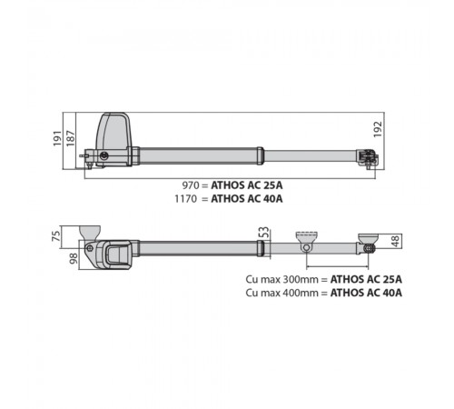 Автоматика для розпашних воріт BFT ATHOS AC A25 BASE KIT комплект Автоматика для розпашних воріт BFT ATHOS AC A25 BASE KIT комплект