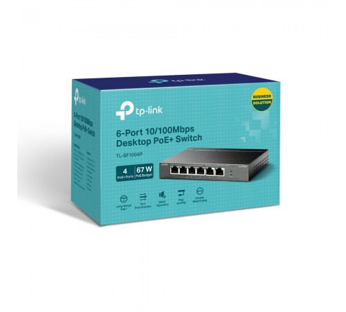 PoE-комутатор TP-Link TL-SF1006P 6-портовий з 4 PoE+ портами некерований PoE-комутатор TP-Link TL-SF1006P 6-портовий з 4 PoE+ портами некерований