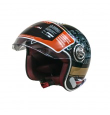 Мотошолом відкритий Beon B-108A ABS MOTO SHINY BLACK/GOLD (глянець чорний/золотий), розмір XL