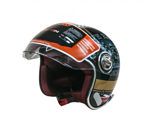 Мотошолом відкритий Beon B-108A ABS MOTO SHINY BLACK/GOLD (глянець чорний/золотий), розмір XL Мотошолом відкритий Beon B-108A ABS MOTO SHINY BLACK/GOLD (глянець чорний/золотий), розмір XL
