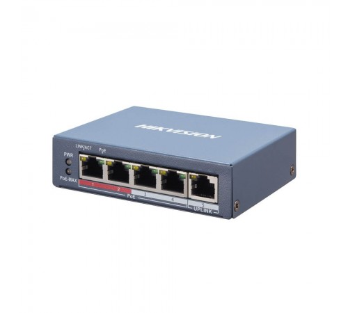 Керований 5-портовий PoE-комутатор Hikvision DS-3E1105P-EI з 4 портами PoE Керований 5-портовий PoE-комутатор Hikvision DS-3E1105P-EI з 4 портами PoE