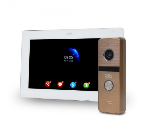 Комплект Wi-Fi відеодомофонa 7" ATIS AD-770FHD/T-White з підтримкою Tuya Smart + AT-400HD Gold Комплект Wi-Fi відеодомофонa 7" ATIS AD-770FHD/T-White з підтримкою Tuya Smart + AT-400HD Gold