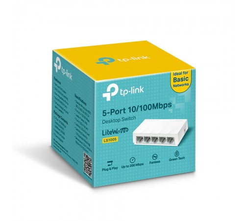 Комутатор TP-Link LiteWave LS1005 5-портовий некерований Комутатор TP-Link LiteWave LS1005 5-портовий некерований