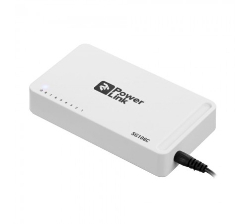 Мережевий комутатор на 8 портів 10/100/1000 Мбіт/с 2E PowerLink SG108C 8xGE некерований Мережевий комутатор на 8 портів 10/100/1000 Мбіт/с 2E PowerLink SG108C 8xGE некерований